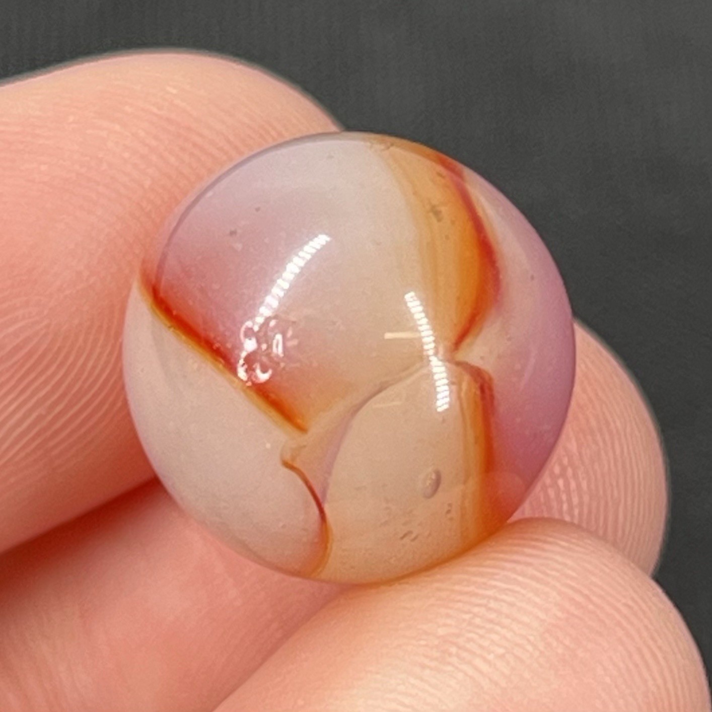 Vtg Glass Marble Christensen Akro Peltier Vitro .6” Cloudy Orange Opaque