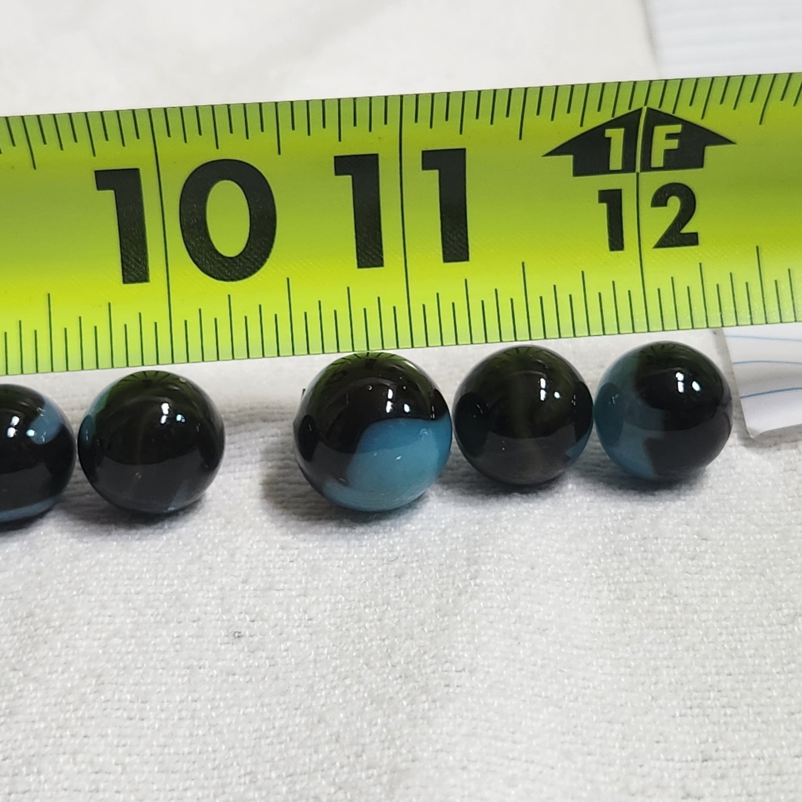Vintage Dark Brown And Blue Swirl Marbles Lot Of 19