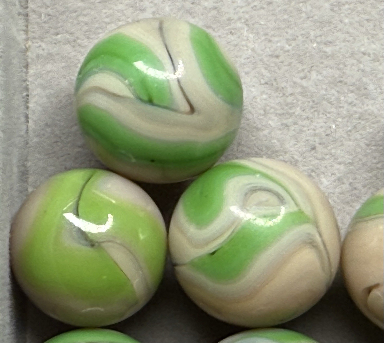 Lot Of 18 Alley St Mary’s Swirl Marbles .58” To .64” NM(+)
