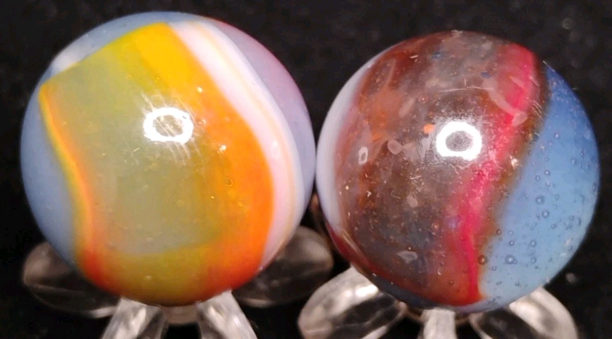 .64″-.61″ VINTAGE PELTIER MARBLES LOT🔥 RARE TOYS- NM+/-