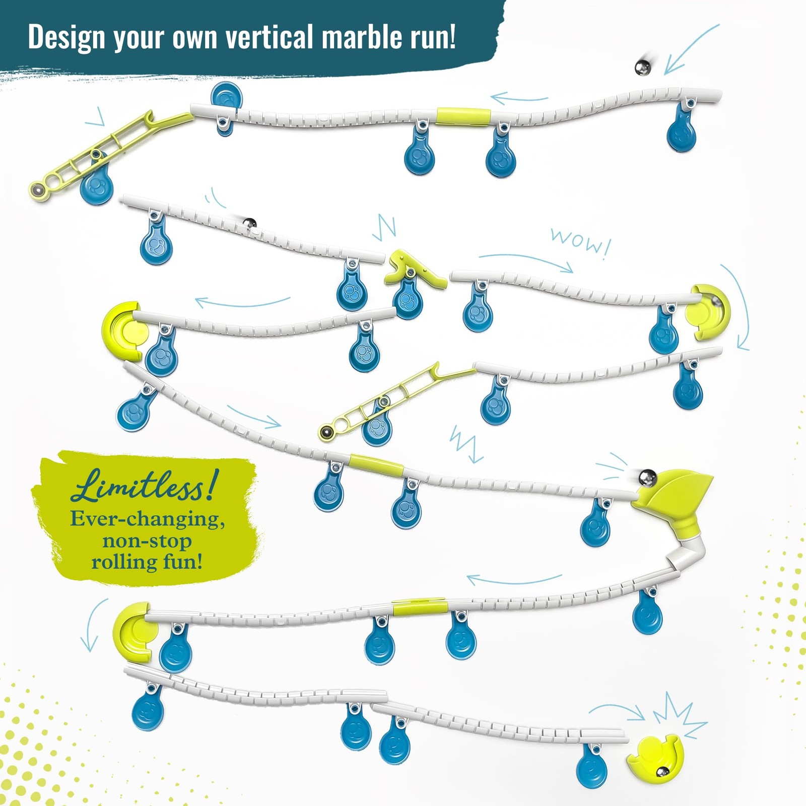 Gecko Run Marble Deluxe Starter Set by 6.1 cm x 37.6 x 29.5 cm, White