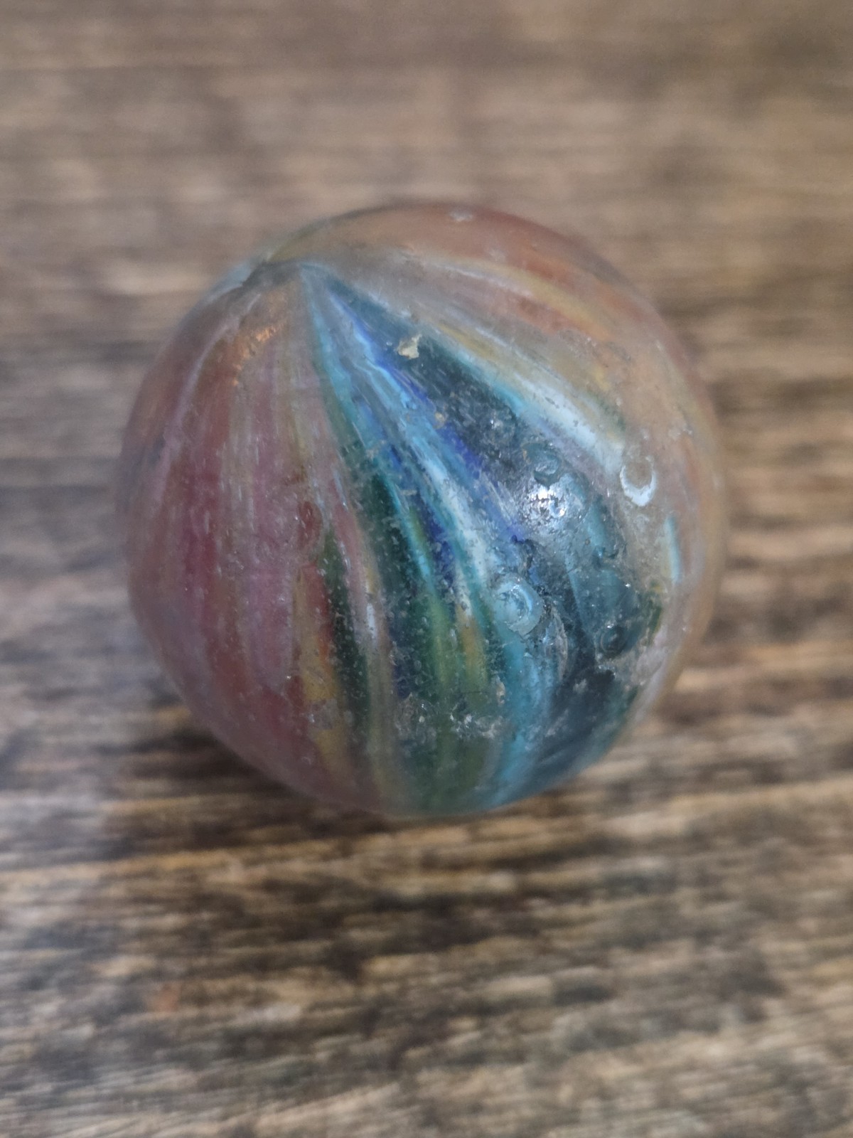 1.11″ Antique Vintage German Handmade Multi Colored Onionskin Marble