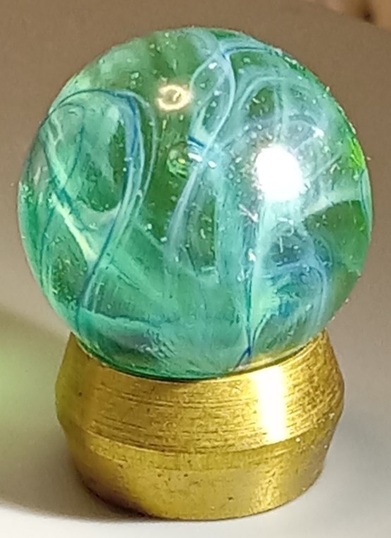 c1931-55 Ravenswood Novelty Marble Transparent Swirl MINT GREEN BASE 2-Color