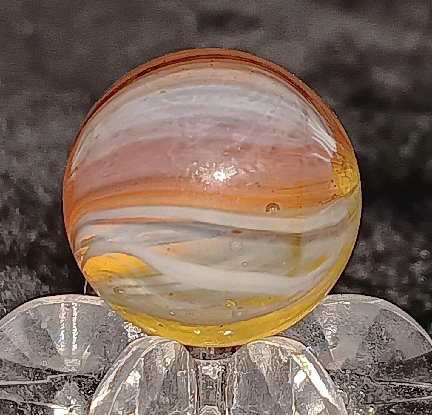 Vintage Master Marble / Master Glass “HYBRID BRUSHED PATCH” Marble. .60″ Mint.