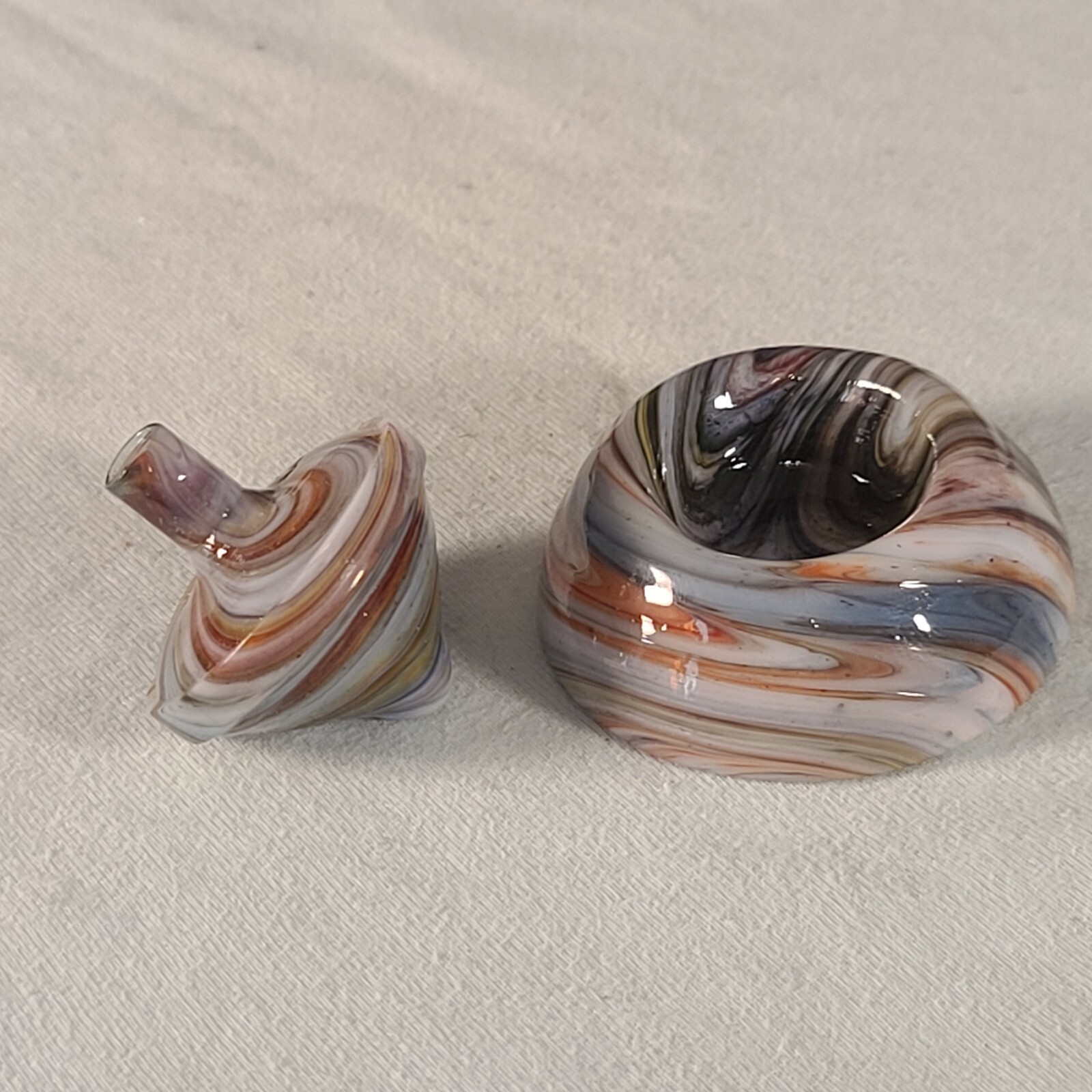 ANDY DAVIS, Glass Art Spinning Top & Base, Jabo Joker Run (?), #360K