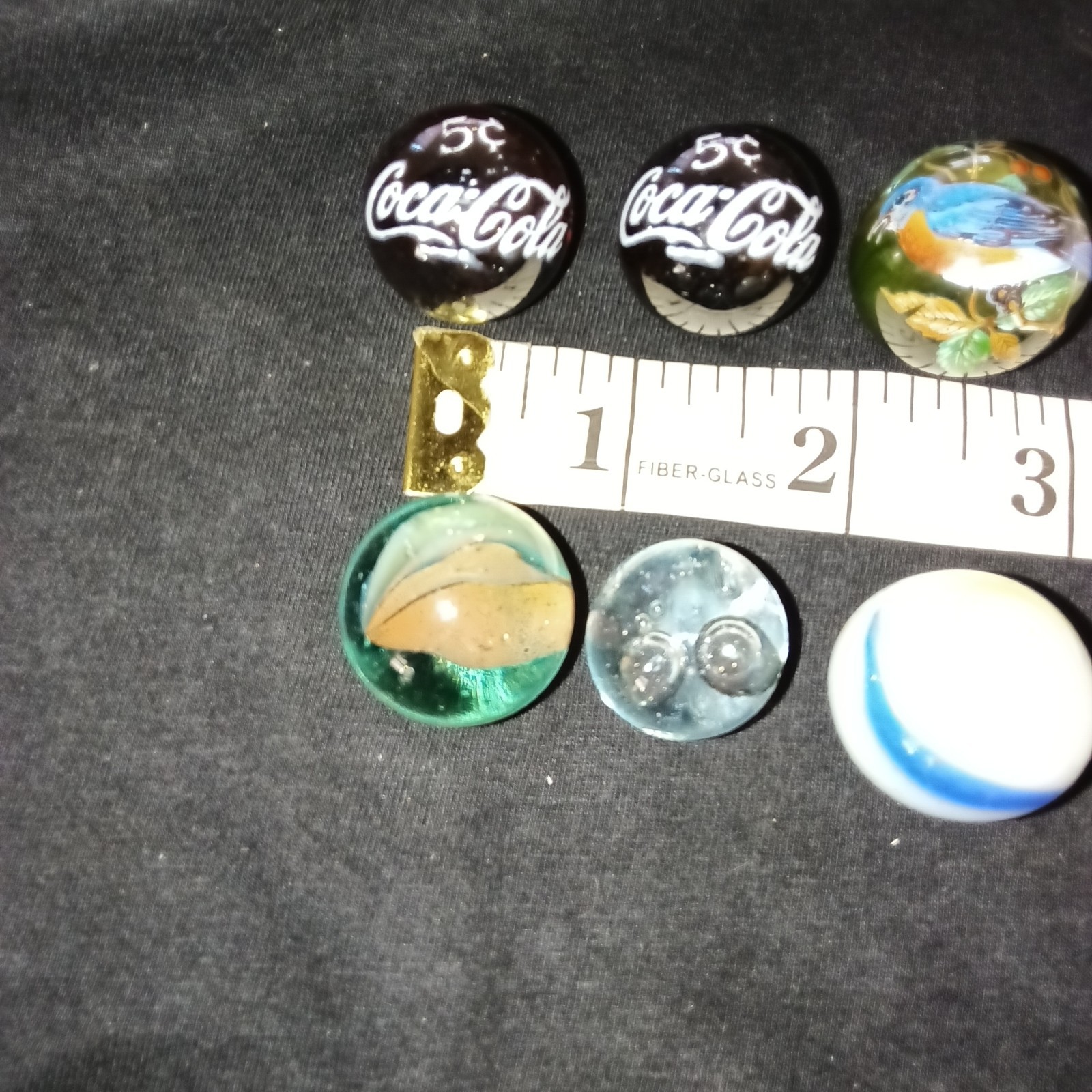 Lot Of 9 Various Marbles, Coca Cola, Hand Painted And More!
