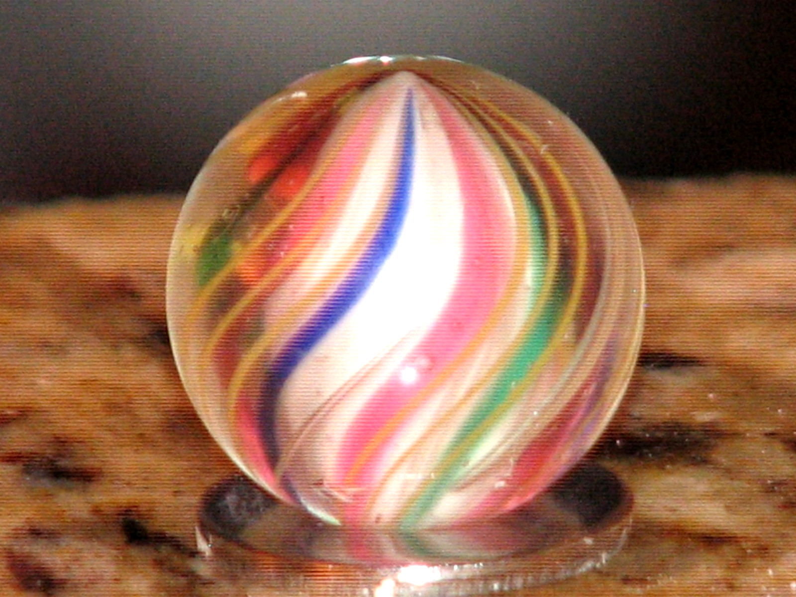 .680 inch dia. Antique German swirl marble