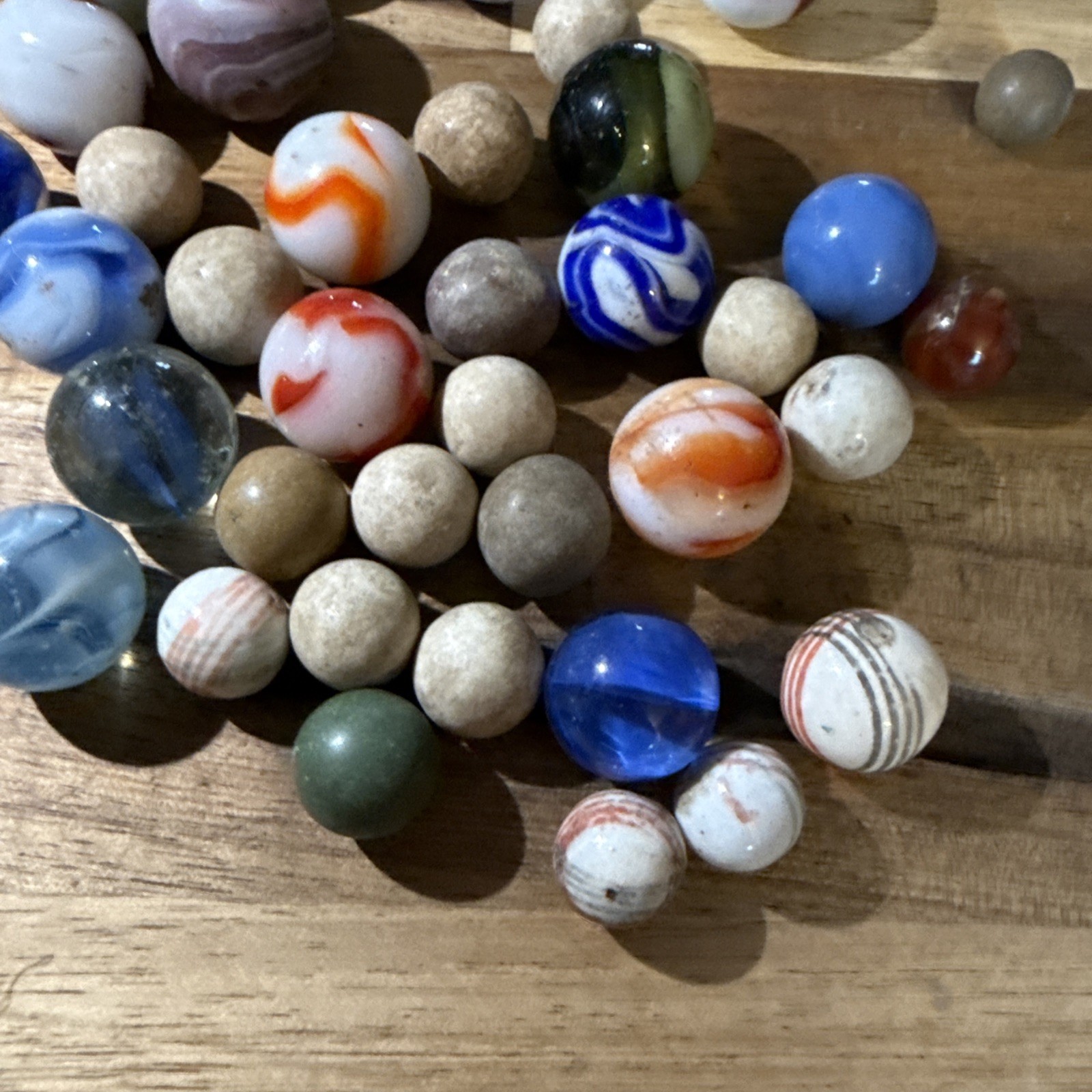 Antique Victorian Clay/ Glass Marbles Lot