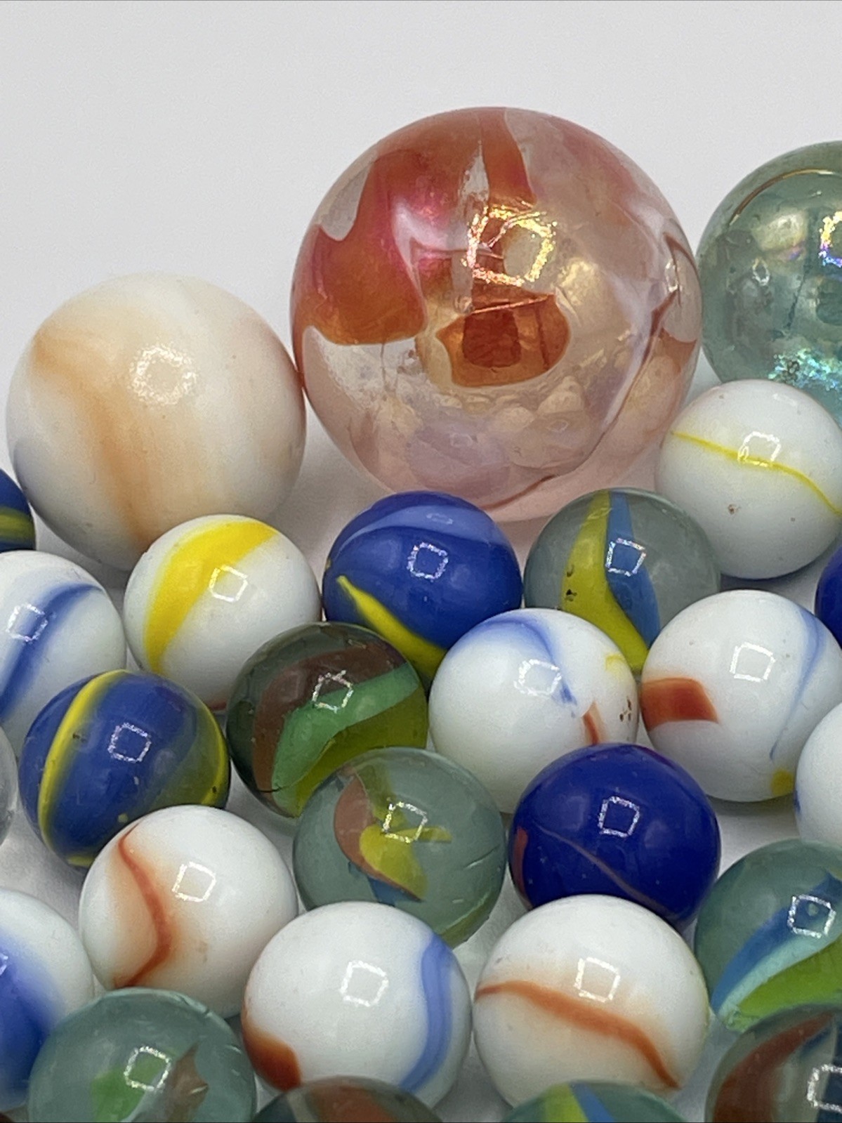 Marbles Mixed Lot Of 100+ Marbles Large Medium Small Estate Sale Find