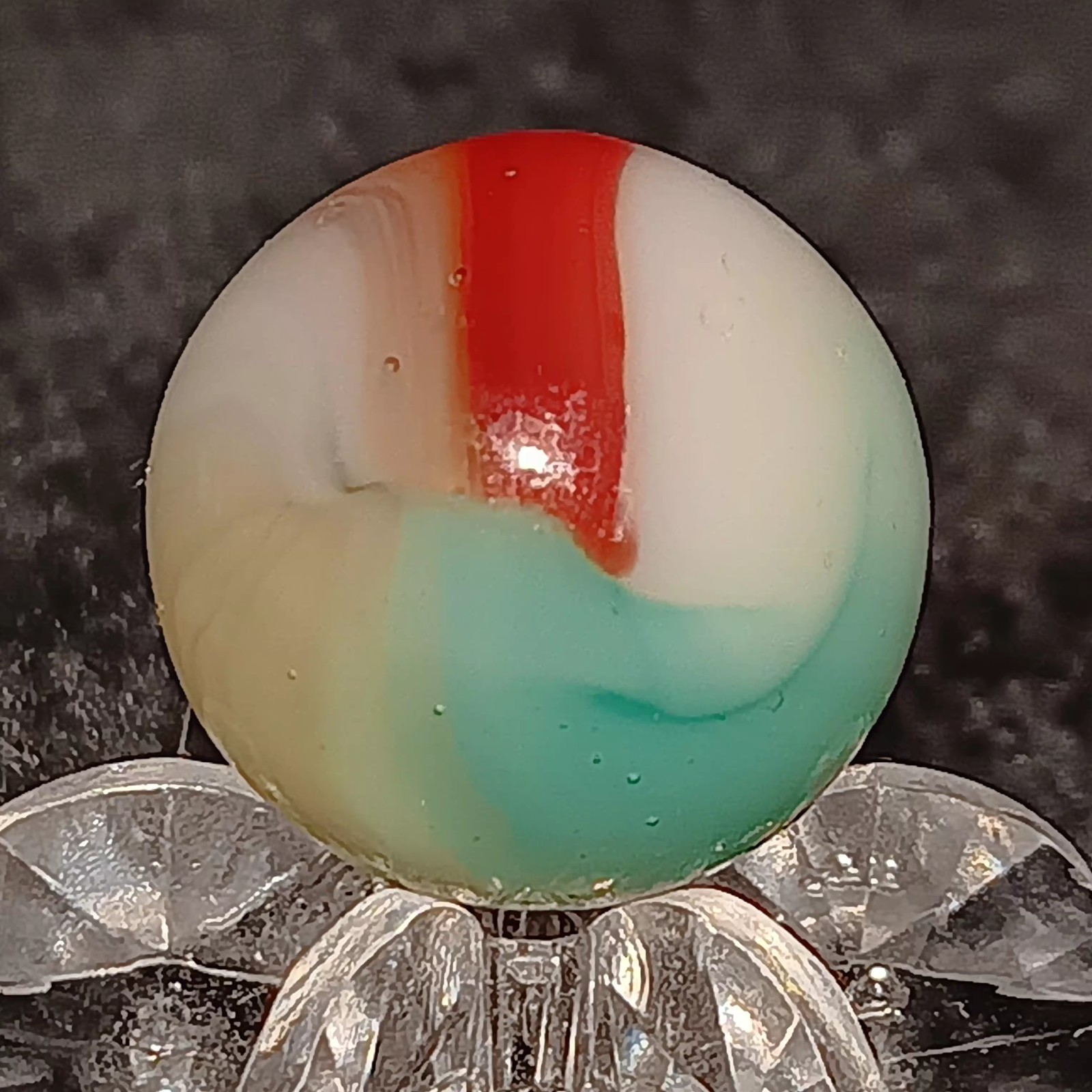 Vintage Vitro Agate Tri-Lite Marble. Aquamarine. .60″ Mint.