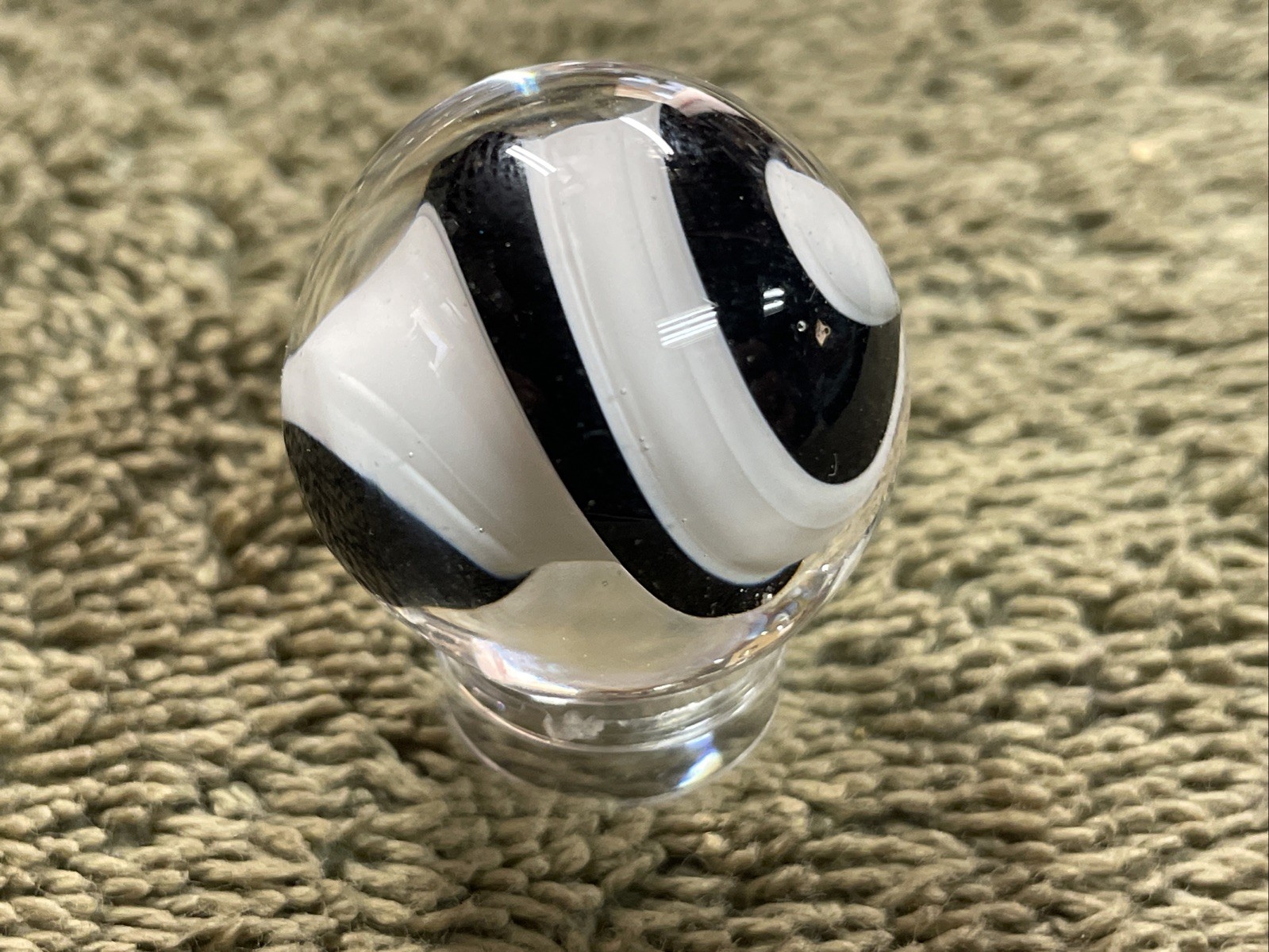 Handmade Contemporary Glass Art Marble 1” Spiral Dichroic Swirl