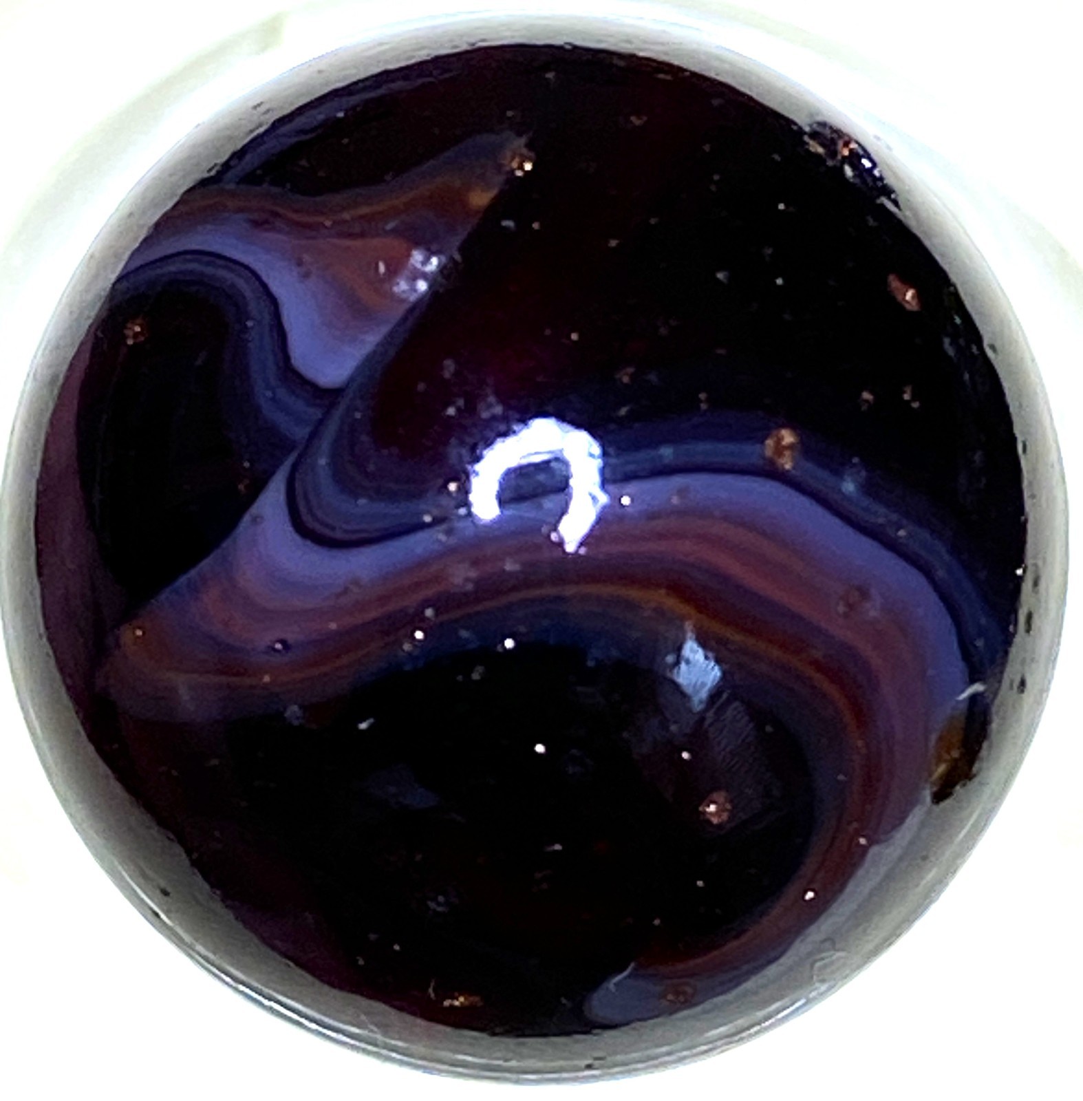 DAS/JABO ASUPER DARK CHERRY WITH LUTZ TRANSLUCENT SWIRLED SHOOTER .72″ M851