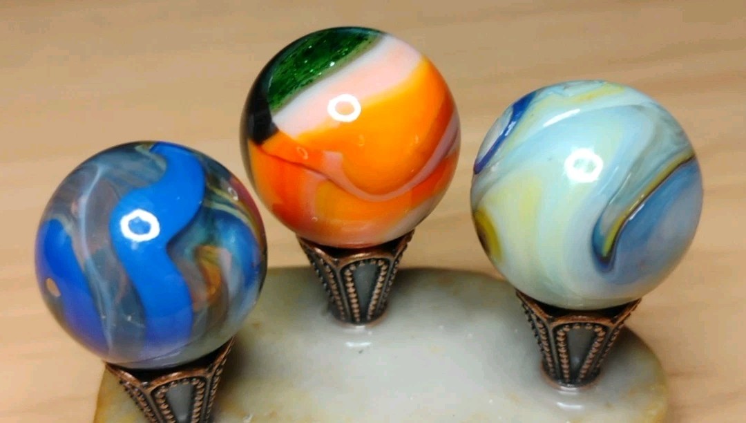 .73″-.67″ JABO/D.A.S. MARBLES LOT 🔥 AV. -SWIRL TOYS MINT-/NM