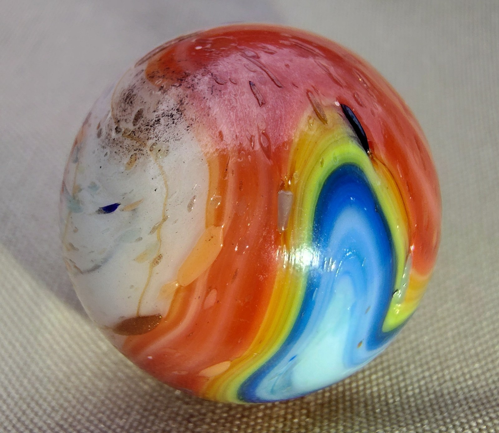 Jabo/DAS Superman Type Marble Indian Run With Gold Lutz Shooter Marble .72