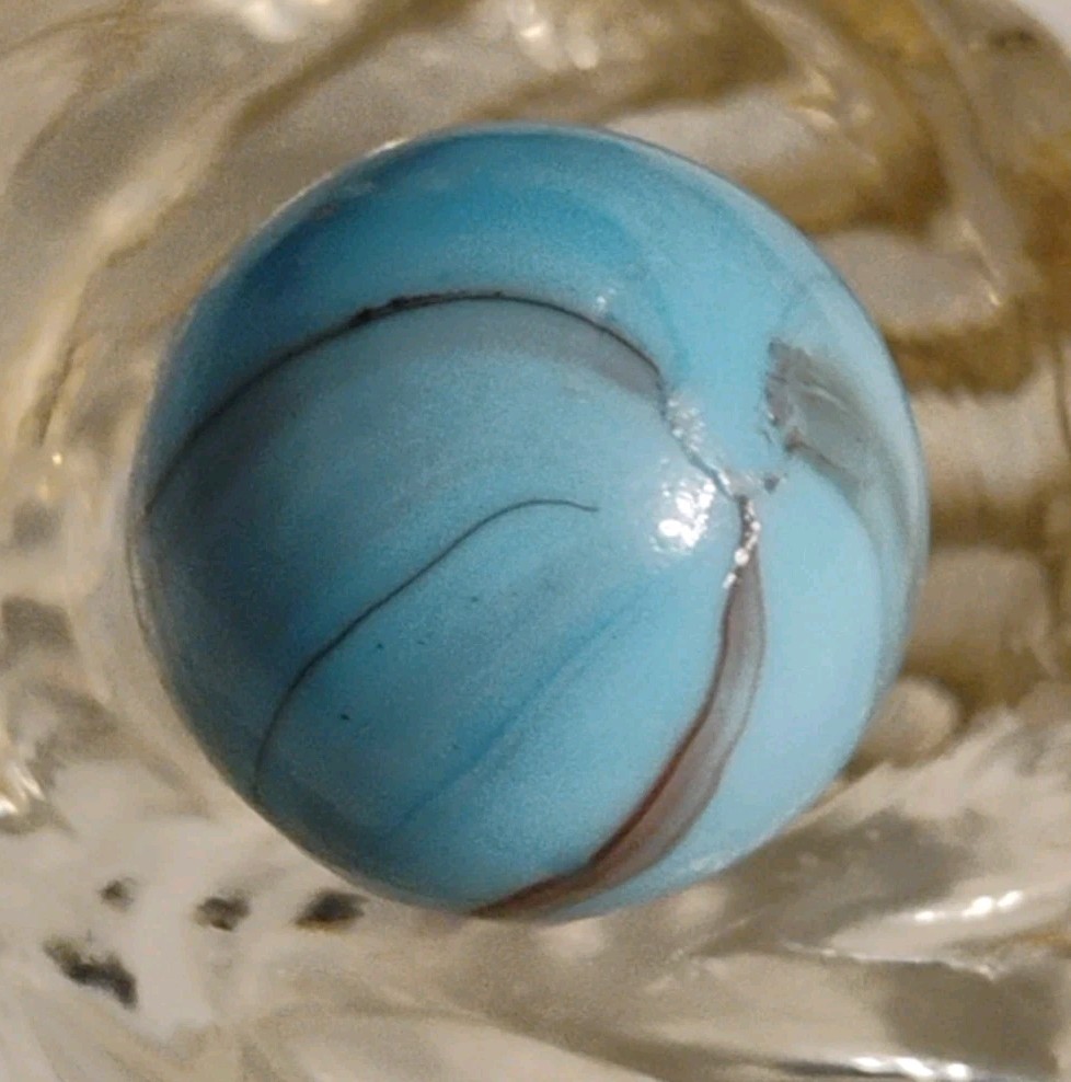 Vintage Peltier Christensen Master Powder Persian Blue Oxblood Marble ?