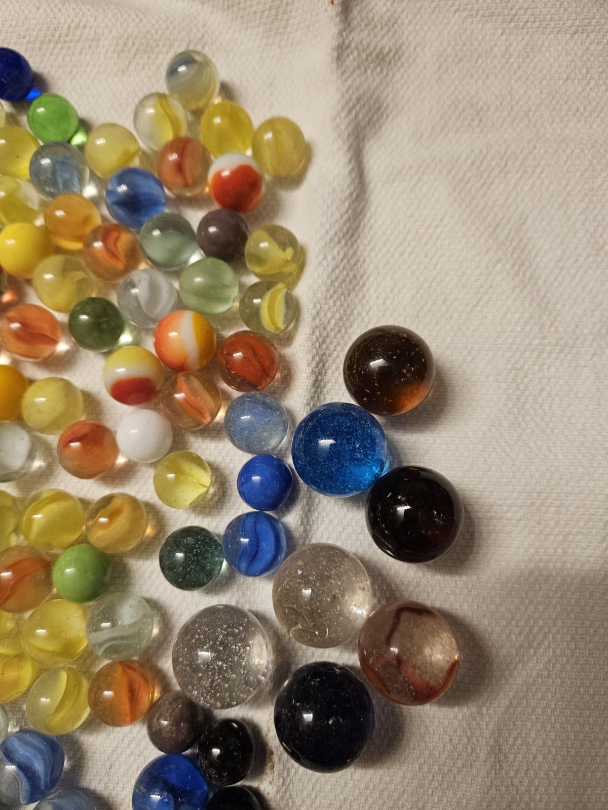 Vintage Marbles Lot Over 100 Pc Fringed Leather Indian Head Pouch Steelies…
