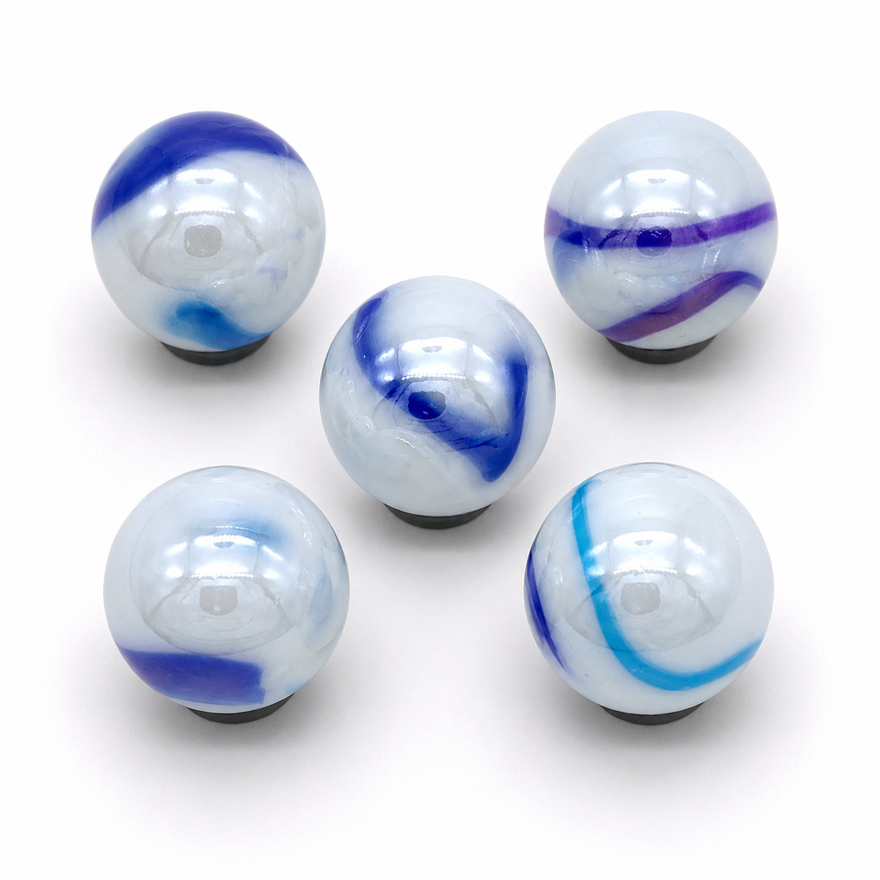 Jellyfish Glass Marble Players 5/8″ Pk 5 Vacor House of Marbles