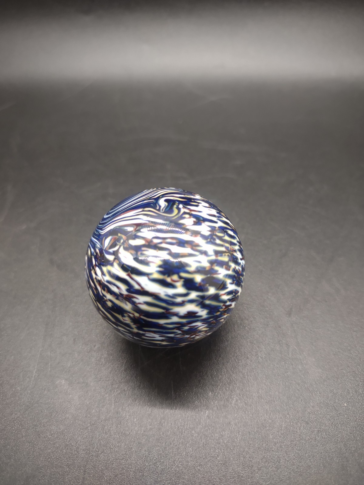 Hand Blown Art Glass Swirled Eye Marble Blue Swirl 1.5