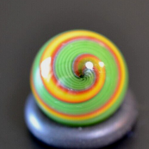 BRYAN TRILLAS GLASS MARBLE/.542″-VIOLET BLACKLIGHT LUCKY STRIPE-SUNFLOWER,LIME,R