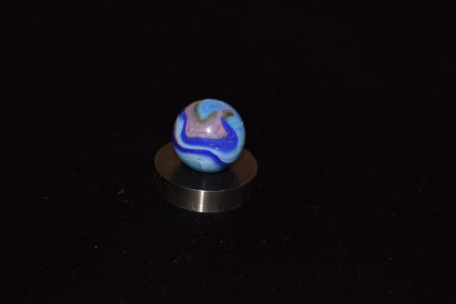 JABO/DAS Blue Racer Mica👽Adventure Swirl Toy Marble Size .687″=11/16″ Mint