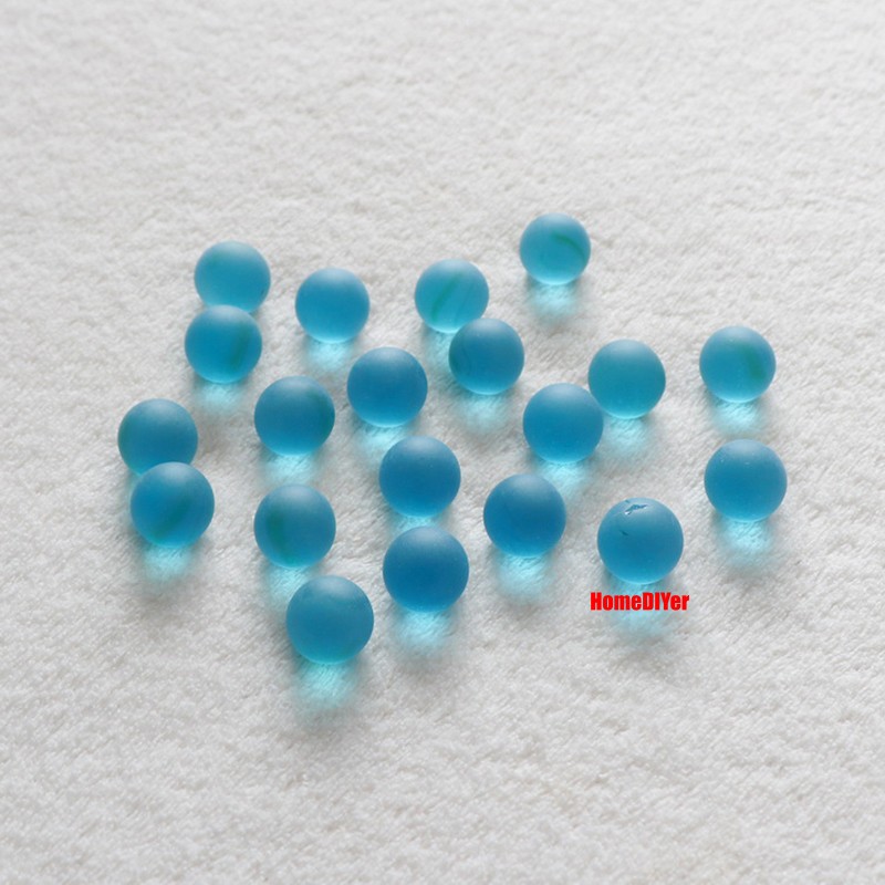 6mm-30mm Frosted Coloured Glass Beads Round Balls Toys Fish Tank Vase Decoration