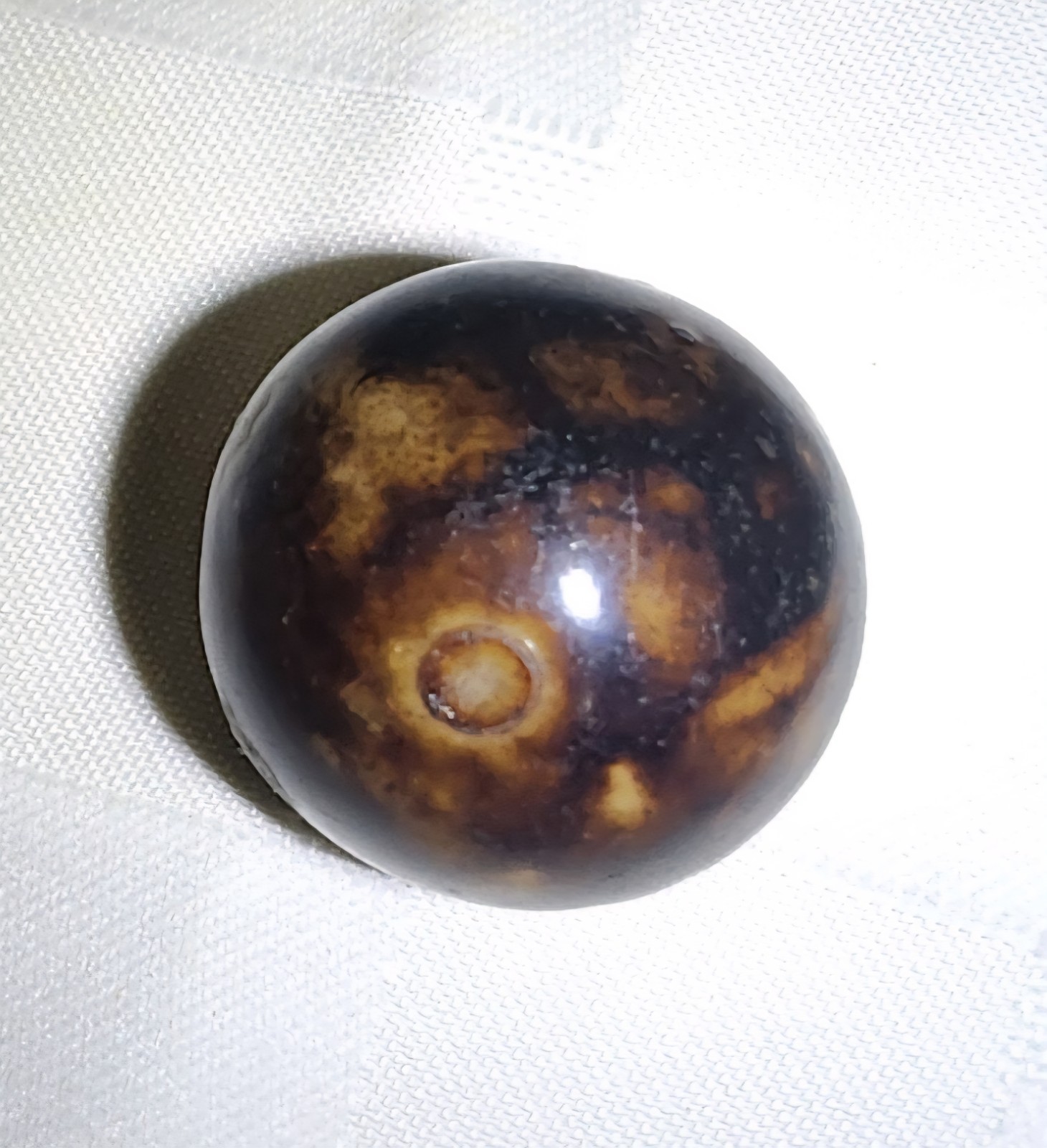 Bennington handmade Marble Shooter Size 1 and 1/32″, Brown and glazed