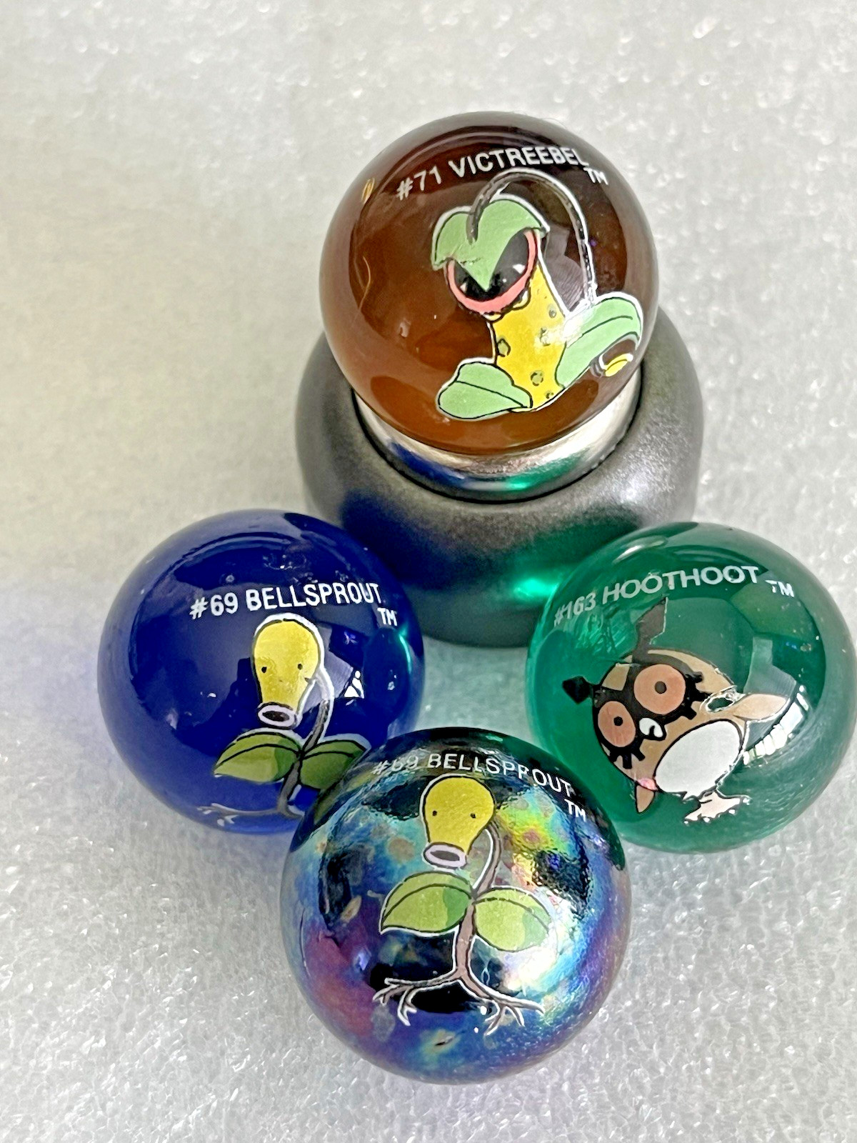 Vintage Pokémon Marbles Bellsprout Victreebel Hoothoot Evolution Set Rare