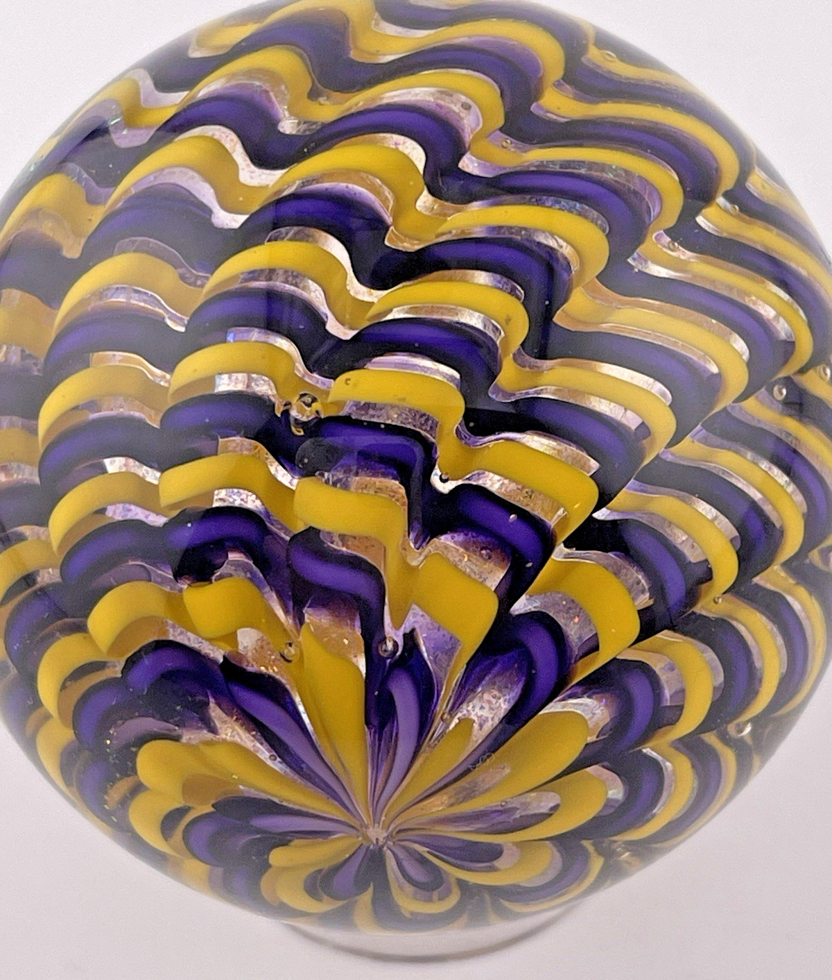 James Alloway 2010 Purple/Yellow Dichroic Marble #878 2 1/16″