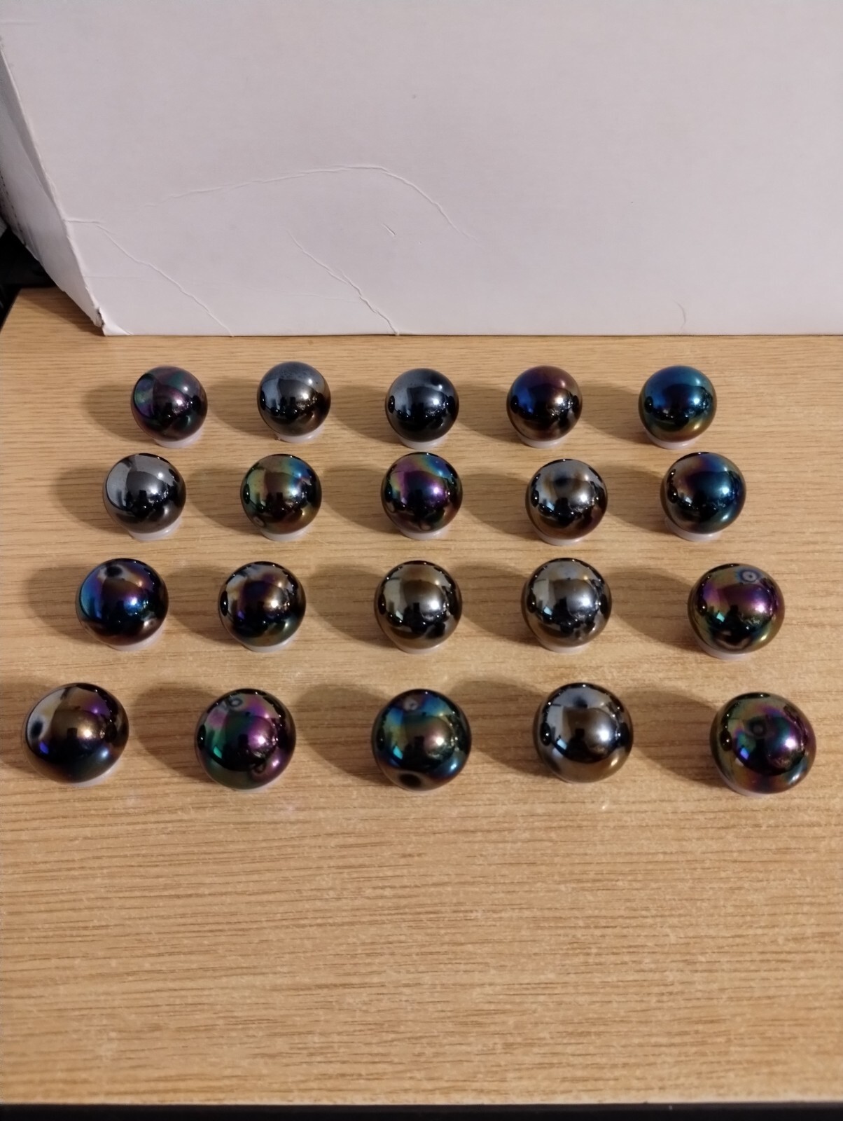 Lot of 20 Iridescent Metallic Mega Fun/ Vacor Mexico 7/8″ Meteor Larger Marbles