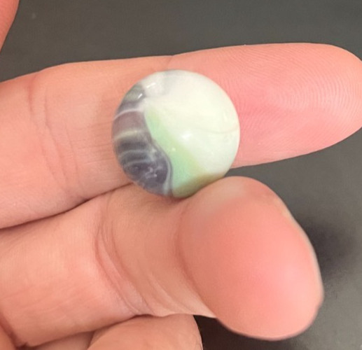 Vintage Marble Akro or Peltier? Swirl Blue Green Purple from Old Estate (#36)