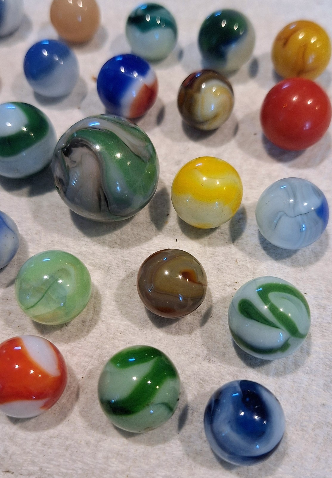 Lot Of 25 Vintage Akro Agate, Vitro,wv Swirl,cac,peltier