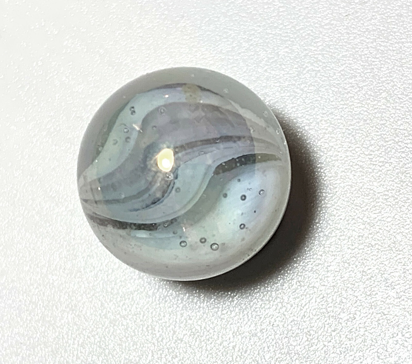 16mm White Snowflake Cat’s Eye Early Ed Glass Marble Players Pk 5 VACOR Cats Eye