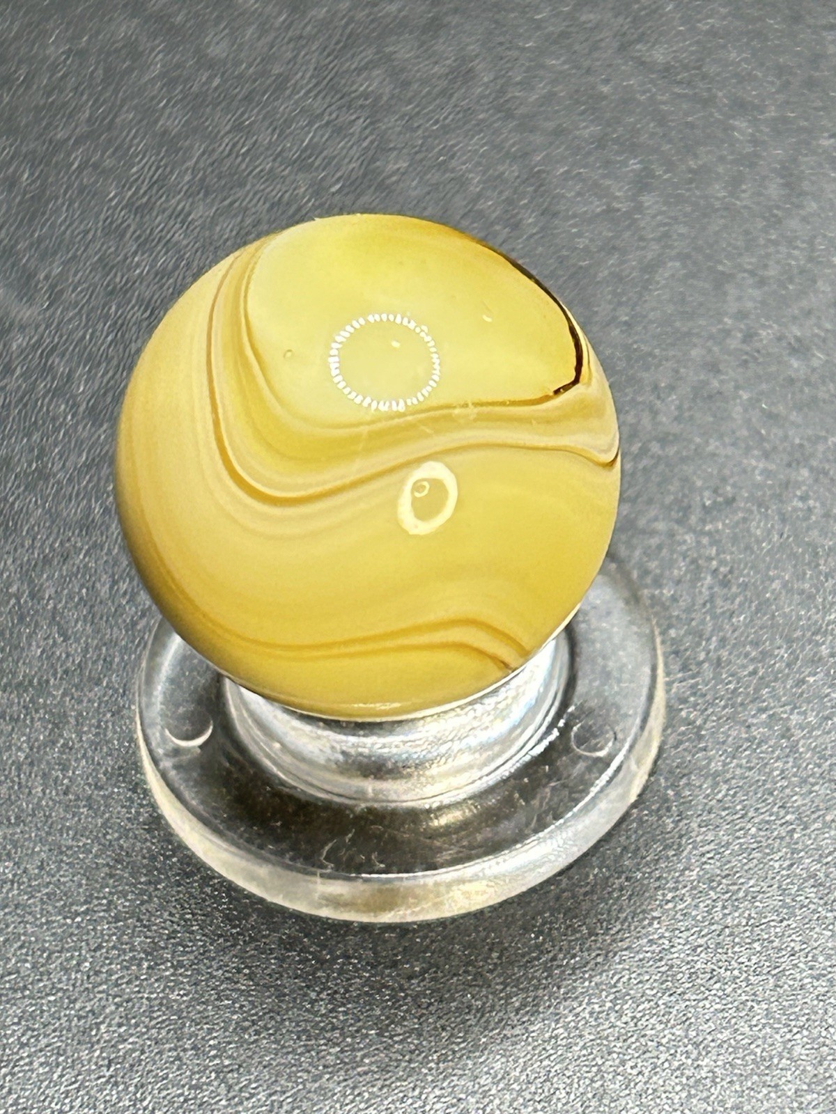 Vintage MF Christensen 9 & Tail Single Seam Slag Marble 0.669”