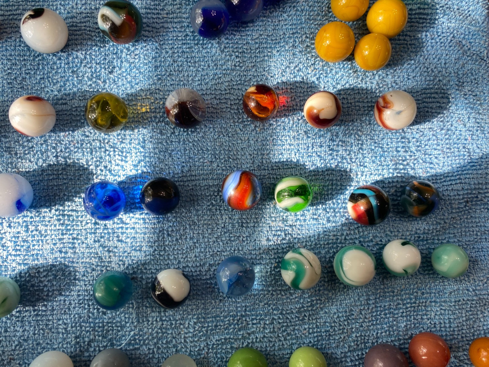 Vintage Lot of 108 Marbles Various Makers Moss Agates Patches Swirl etc