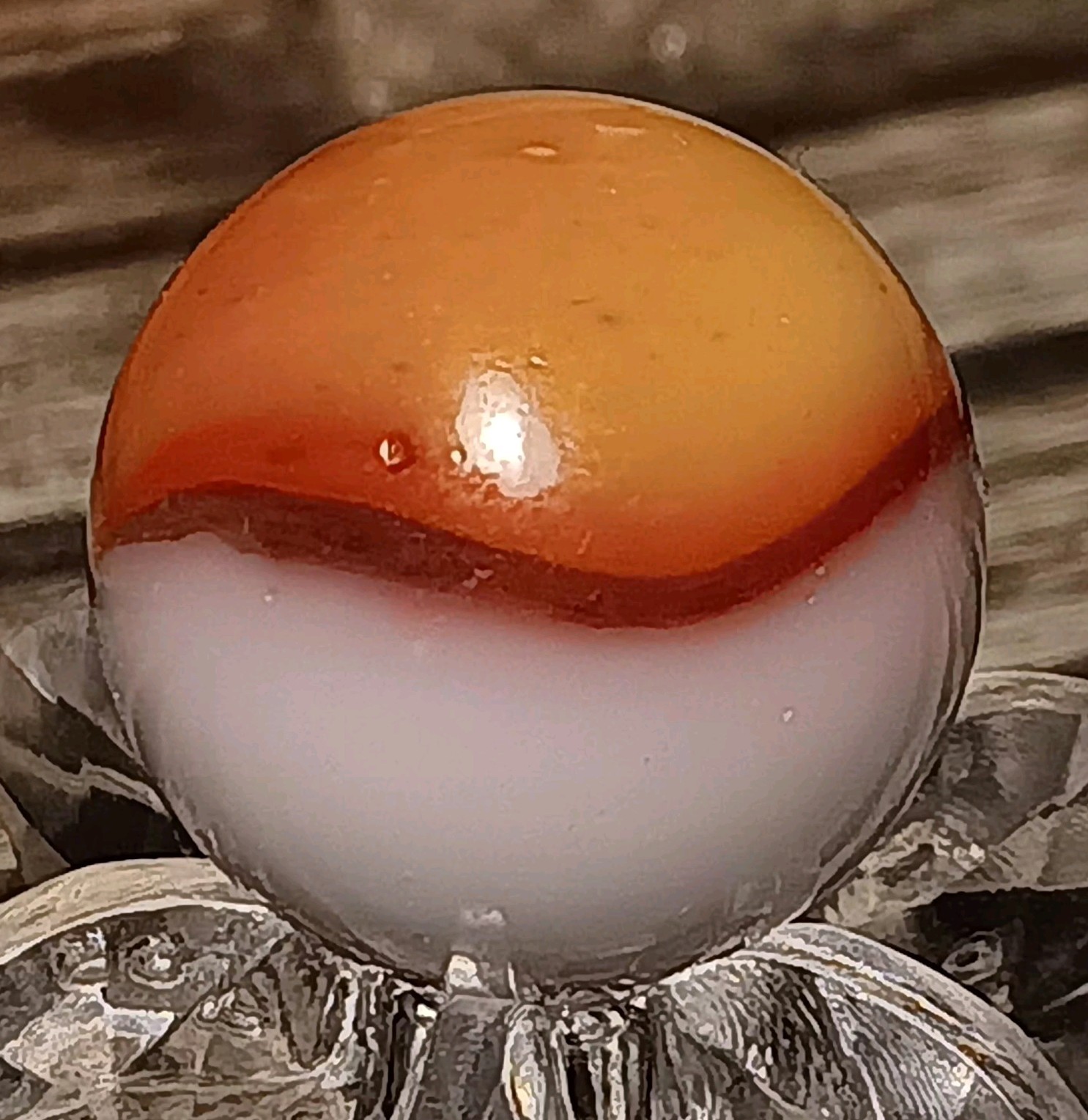 Peltier “Bloody” Rainbo Marble. .55″ Mint. HTF-Type. Nice Pattern.
