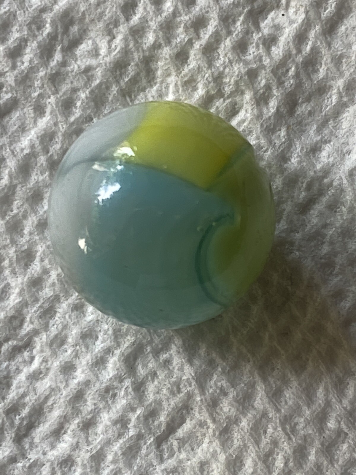 vitro agate marble Florida Sun Lemon Yellow Aqua Tropical Swirl 5/8.