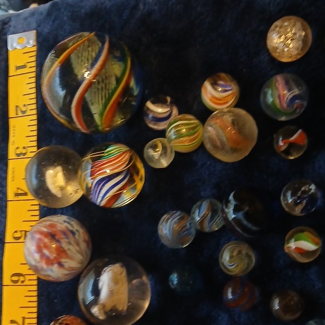 German – Assorted Glass Swirl & Clay, Various Colors/Sizes, Ending My Collection