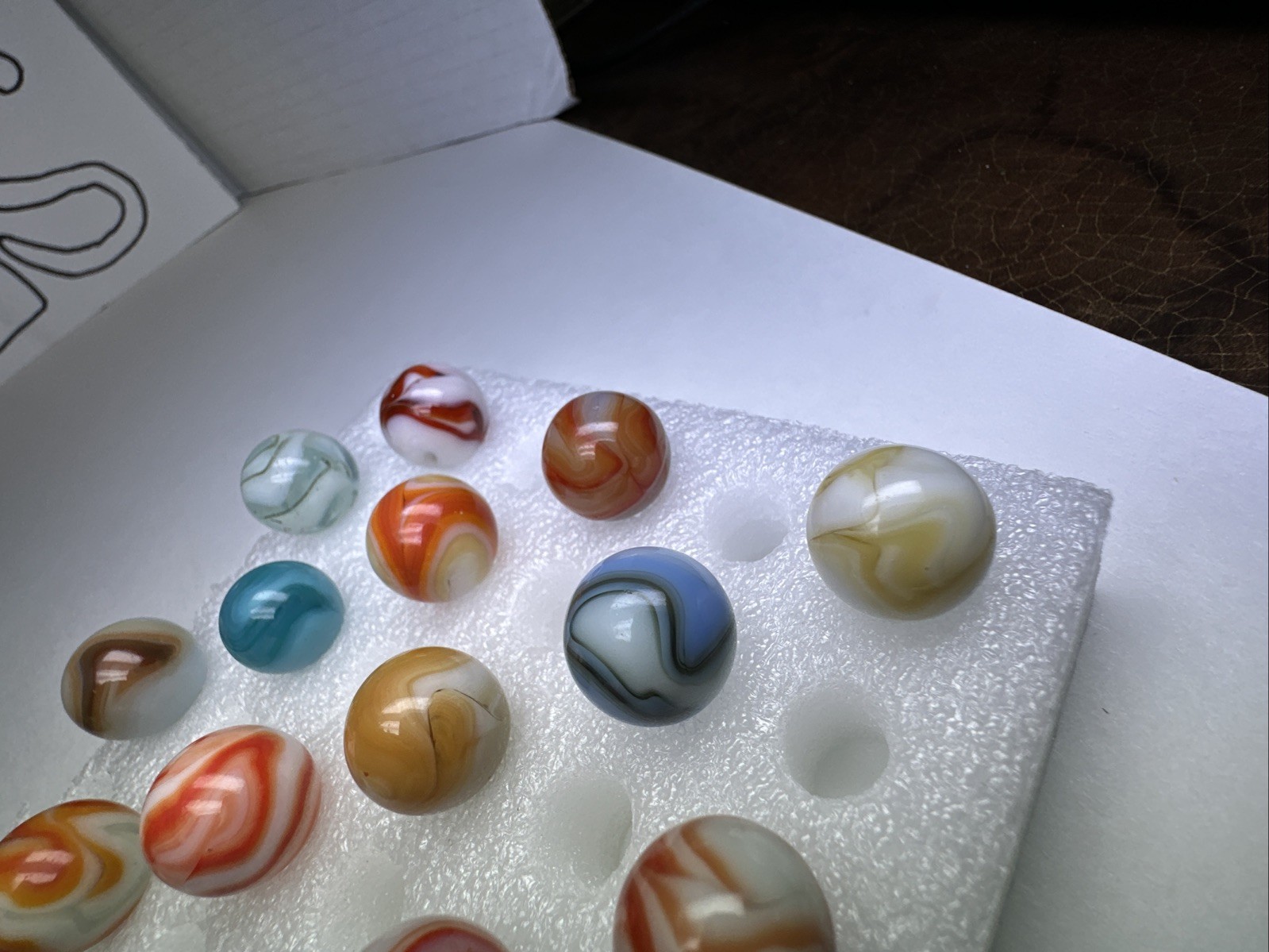 199 Lot Of 30 Vintage Heaton Agate Swirl Marbles!
