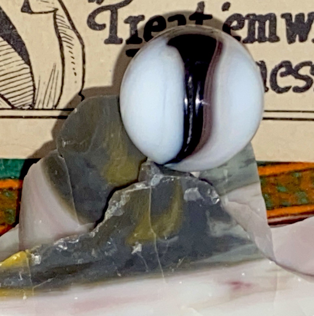 😎Vintage Akro“Prize”Corkscrew Marble-Mint.76 W/Matching Dug Akro Cullet 1.6×3.5