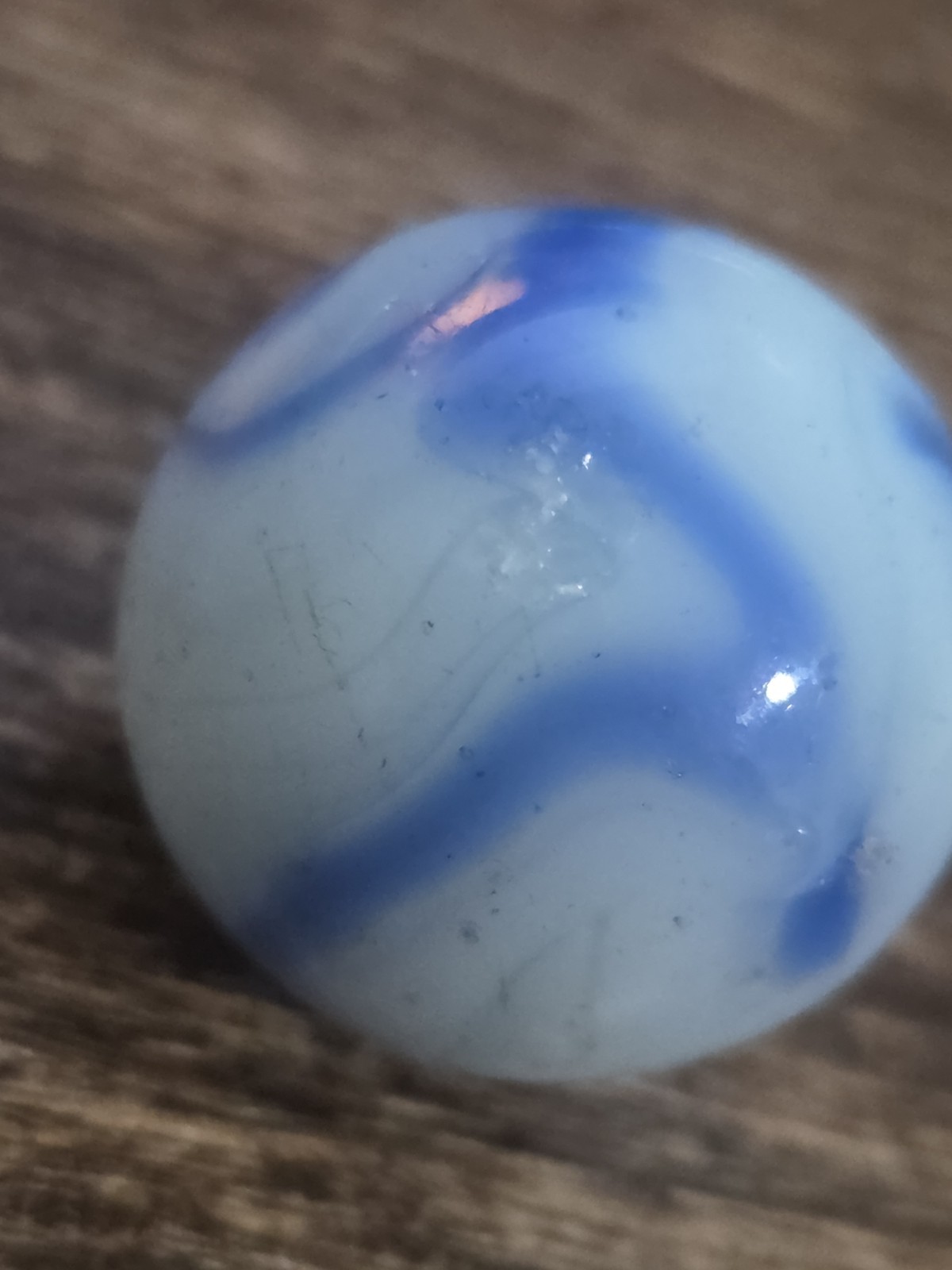 .99 Vintage Marbles – Christensen Agate Blue Swirl Bolder. .99″