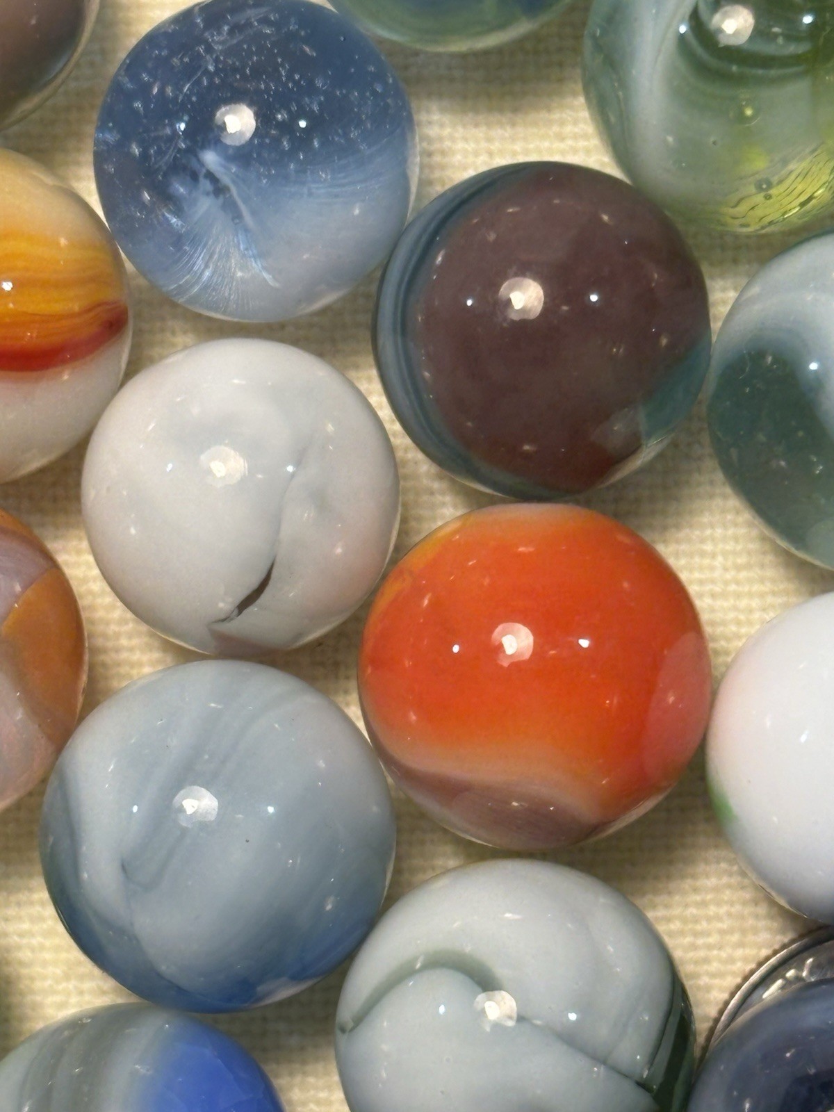 Vintage Vitro Marbles Lot Of 78 Glass Marbles ￼
