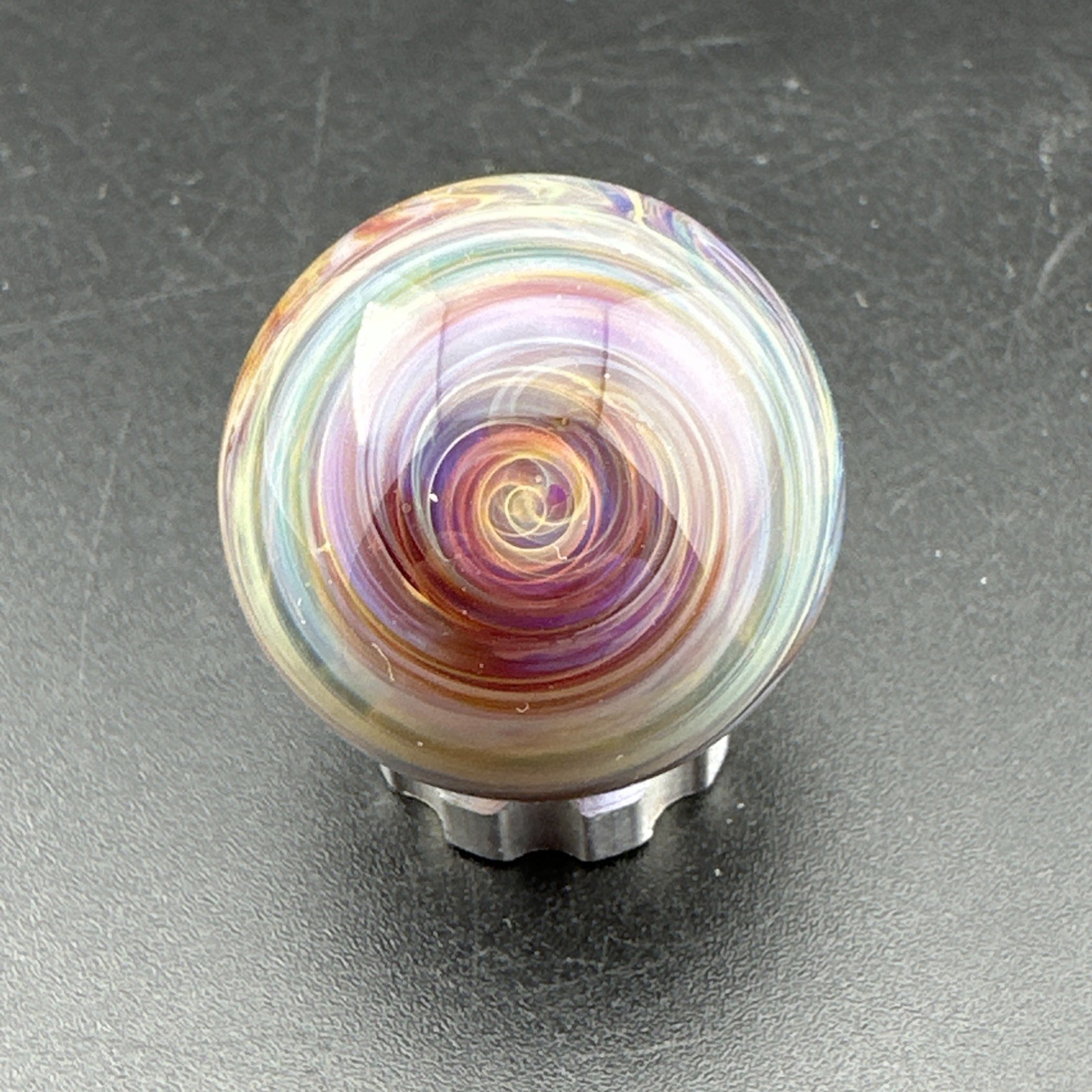 Contemporary Handmade Art Glass Marble .97″ Layered Swirl MIB, Dreamy Chaos Boro