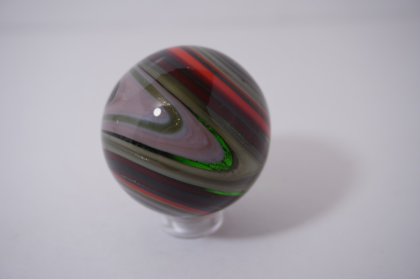 A New Amazing Handmade Reverse Corkscrew Art Glass Marble – 40 MM = 1-5/8″ Dia