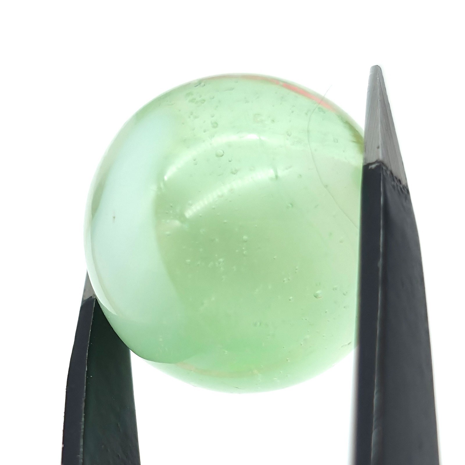 Pale Green Vaseline Old Machine-Made Marble Glows under a Blacklight 5/8”
