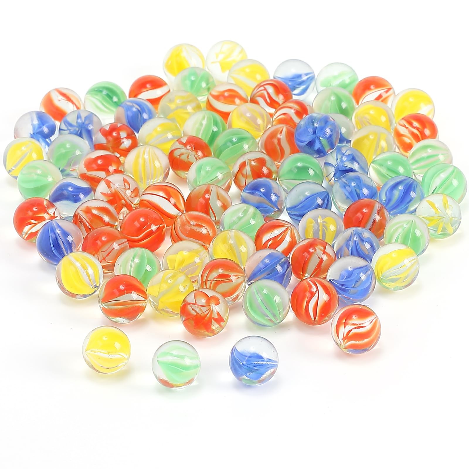 CHUKEMAOYI 400 pcs Color Mixing Glass Marbles ,9/16 Small, 400 Pcs 9/16 Inch