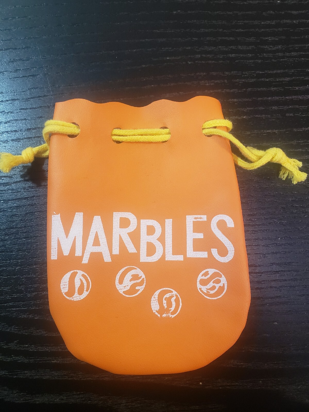 VINTAGE MARBLE BAG POUCH, Drawstring ~ Orange