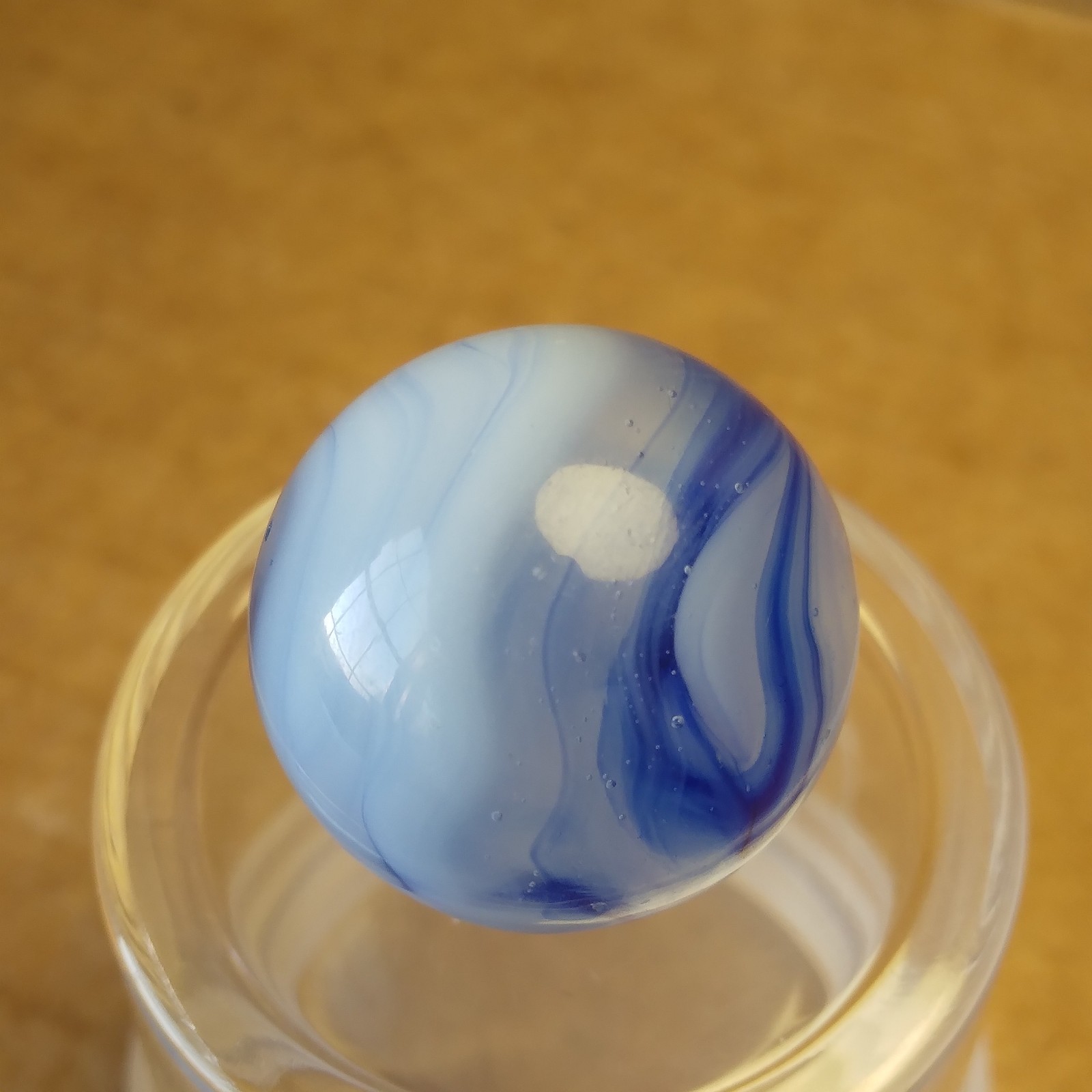 0.62″ Vintage Marble- Blue Inky Swirl- Alley Peltier #a140
