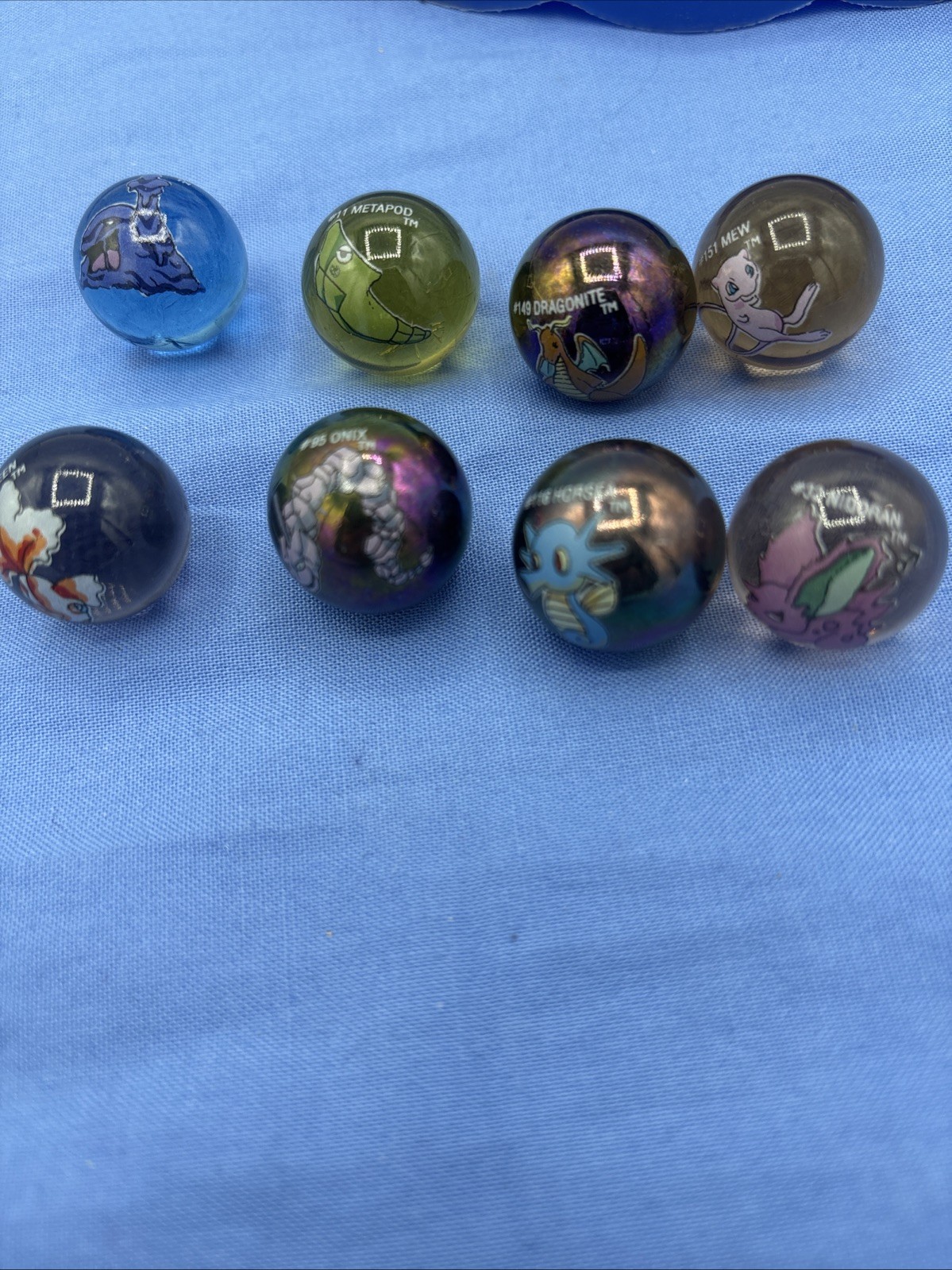 Vintage Pokémon Marbles- Lot Of 8 – ToyBizz – #118 Golden, #95 Onix, #116 Horsea