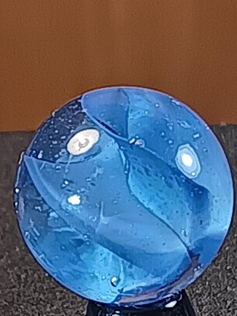 5/8″ Vitro Cornflower to Azure Blue Hybrid Cat’s Eye NM Serious Marble B243