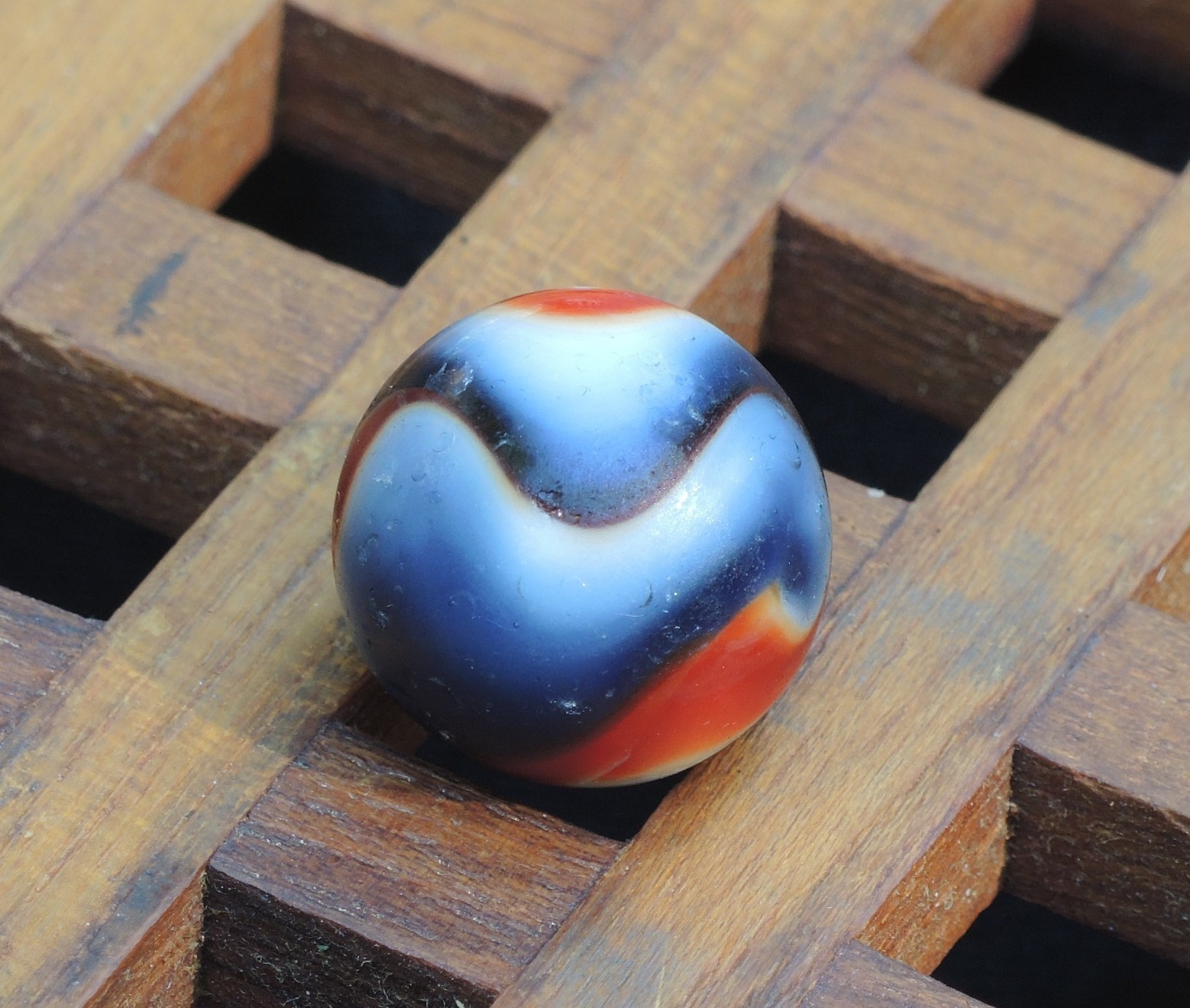 (0.75 inch) Peltier Hybrid Liberty Greycoat Miller Swirl Pattern SHOOTER Marble